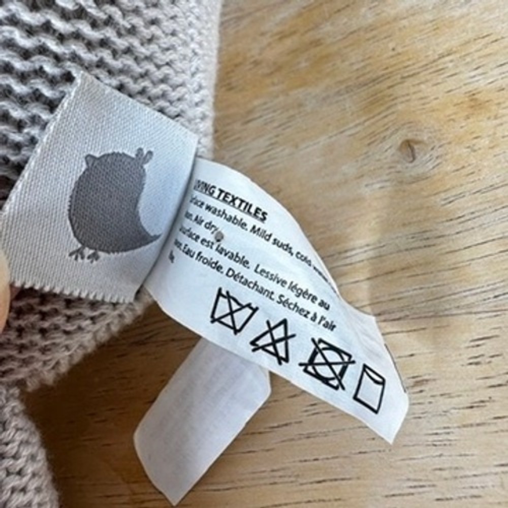 Living Textiles Theodore the Elephant Stuffed Rattle Lovey 100% Cotton Baby - Picture 6 of 8